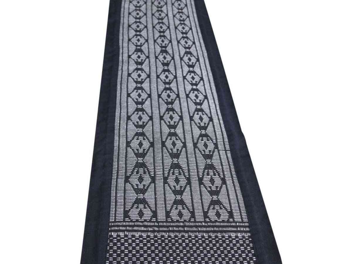 Colobane Black Diamond Shapes Runner Crafted in Senegal, Tailored in Italy-0