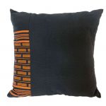 Orange Carrot Black Pillow Inspired by Senegal Craft, Made in Italy-724