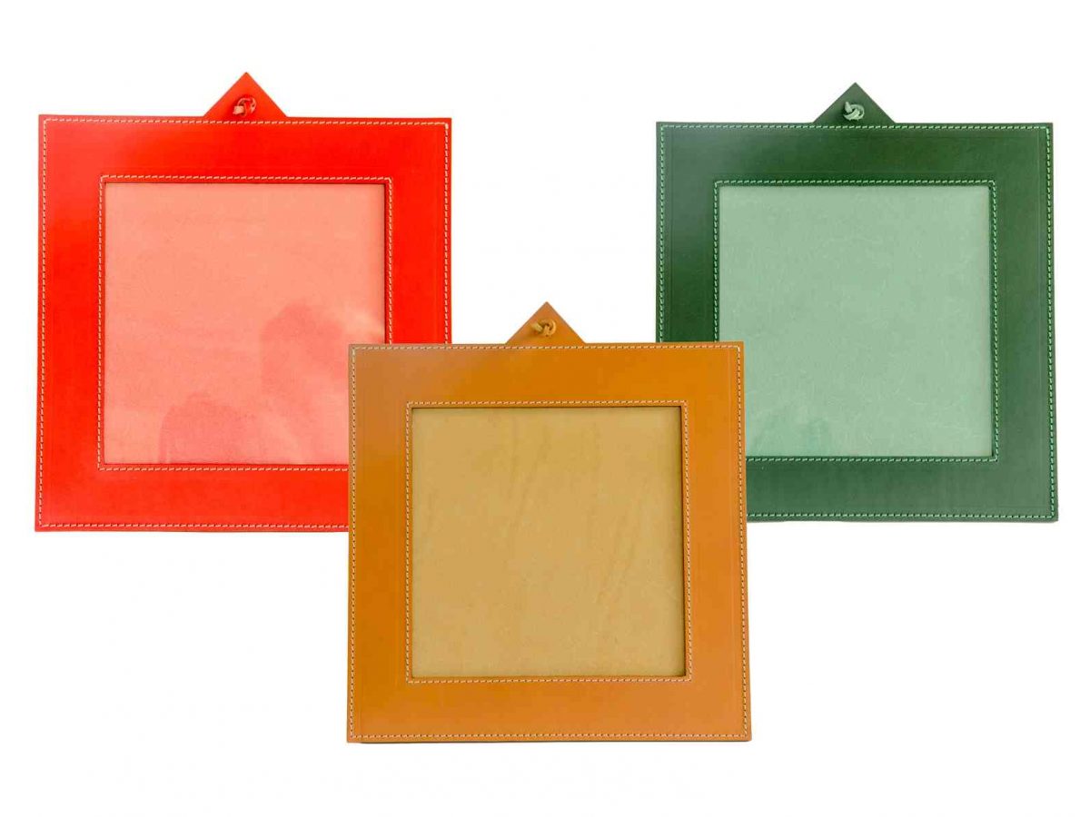 Natural Leather Photo Frame - Handmade in Italy-0