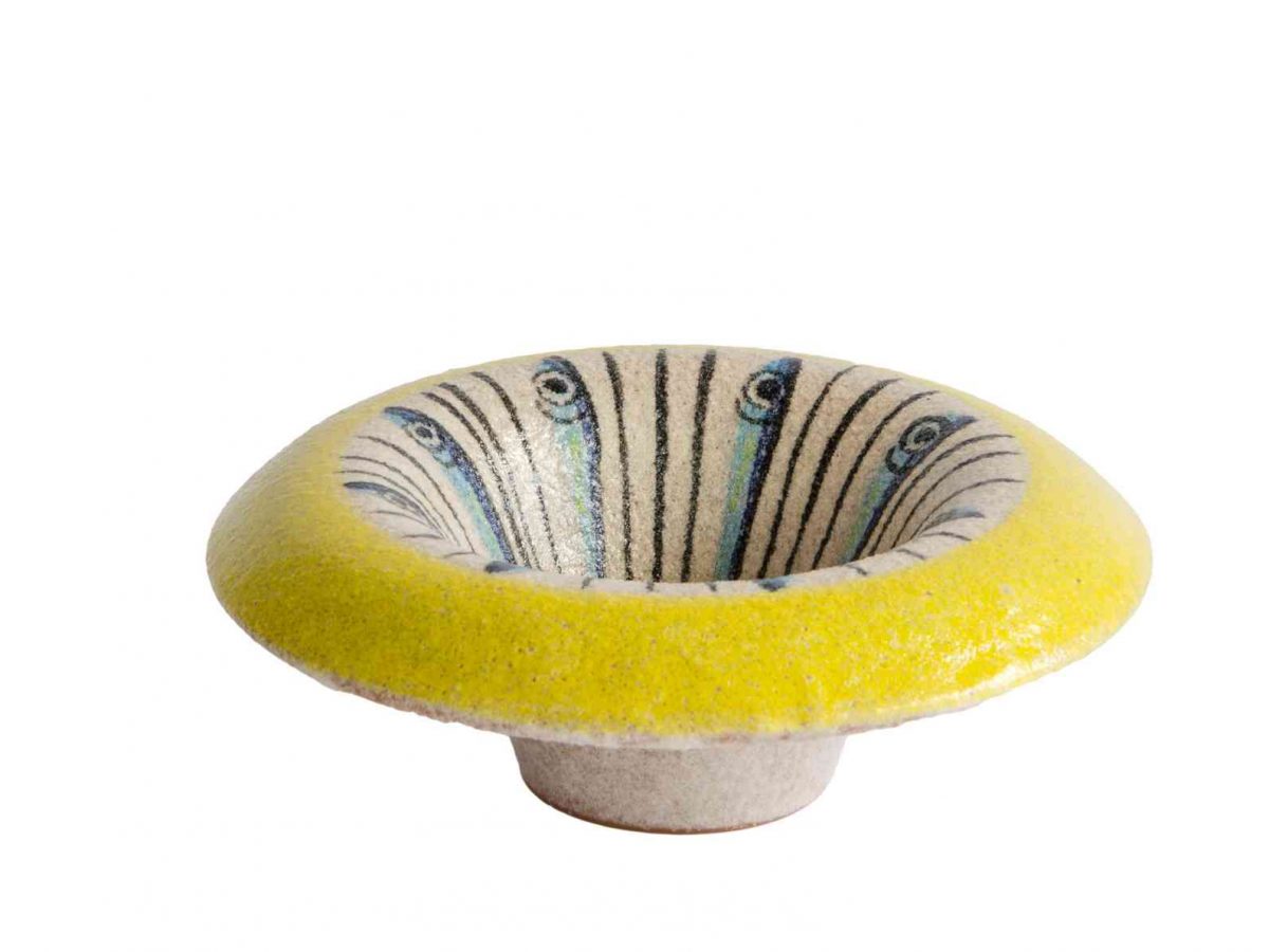 Yellow Ceramic Flared Bowl - Handmade in Italy-0