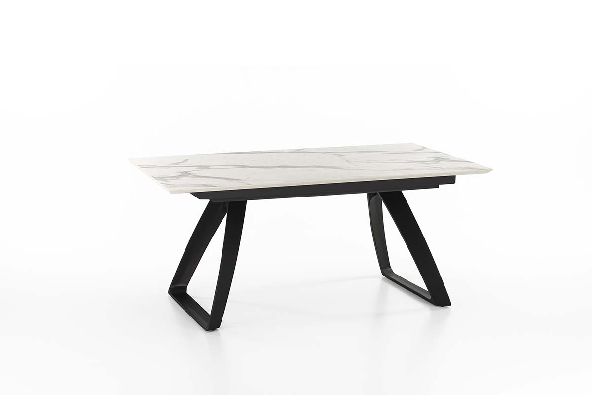 BARRET Marble Extendable Table Black Legs-0